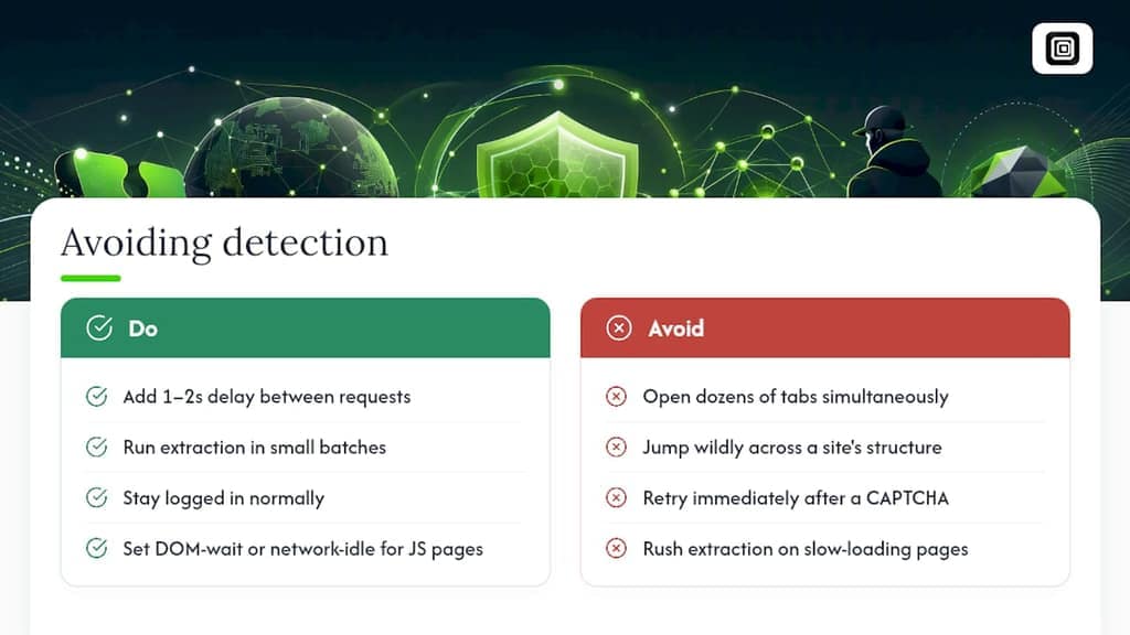 Tips for Avoiding Detection and Blocking — overview diagram