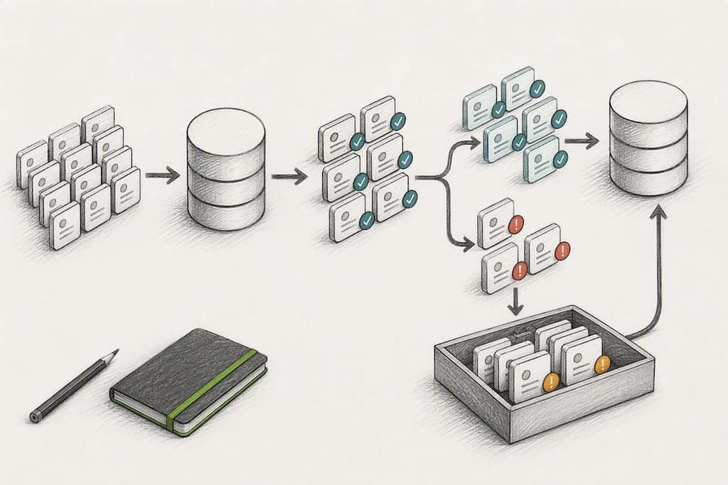 Database migration flow with parse failures