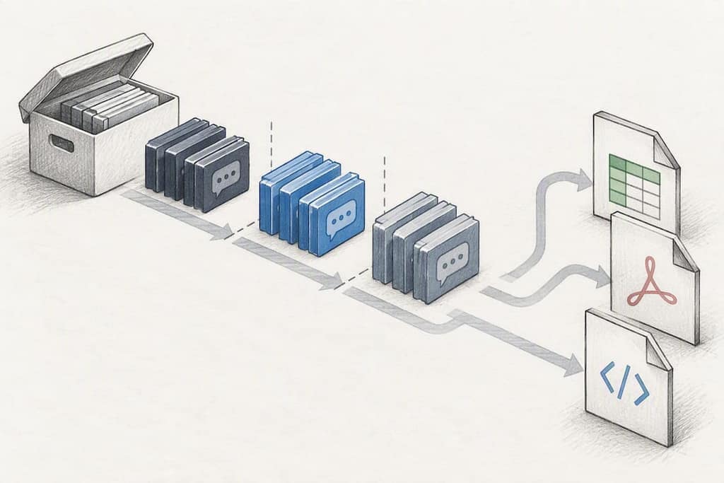 Chat batches separated into file formats
