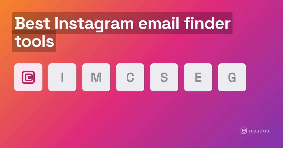 Seven neutral tool tiles in a row with one highlighted, for instagram email finder tool