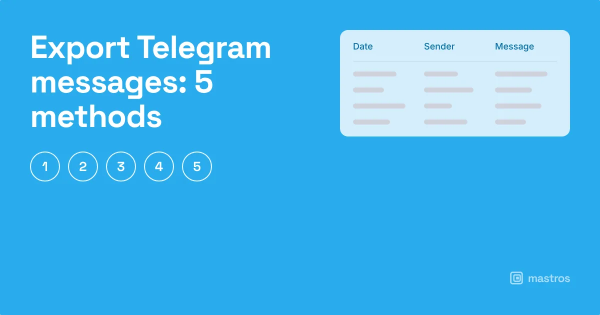 Export Telegram messages: 5 methods