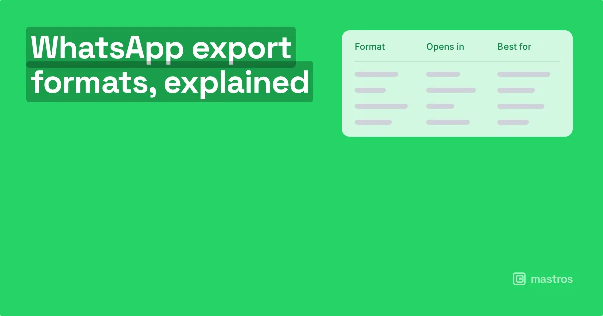 WhatsApp export formats, explained
