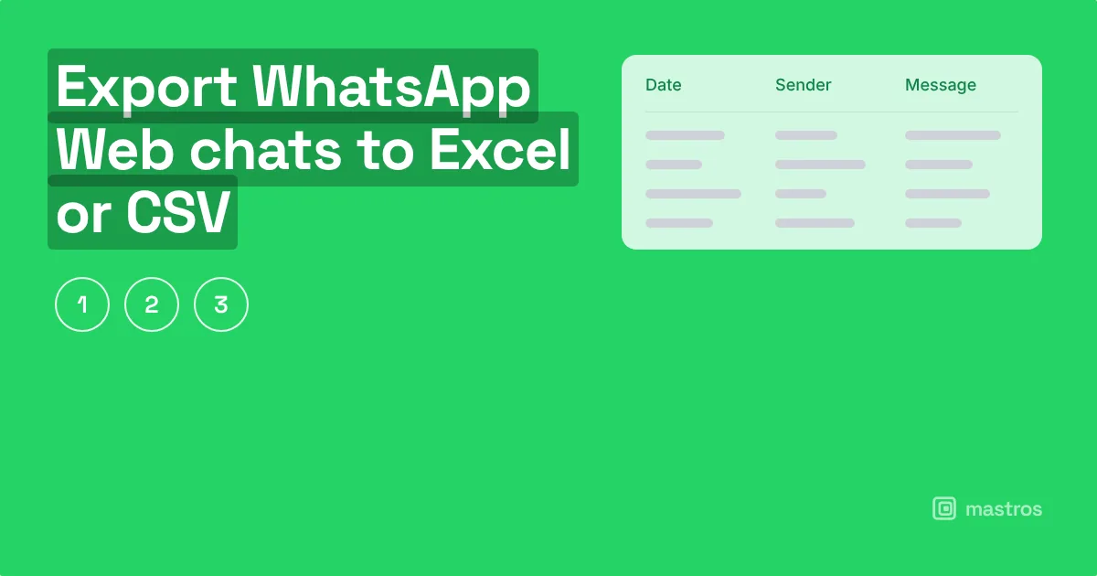 Export WhatsApp Web chats to Excel or CSV