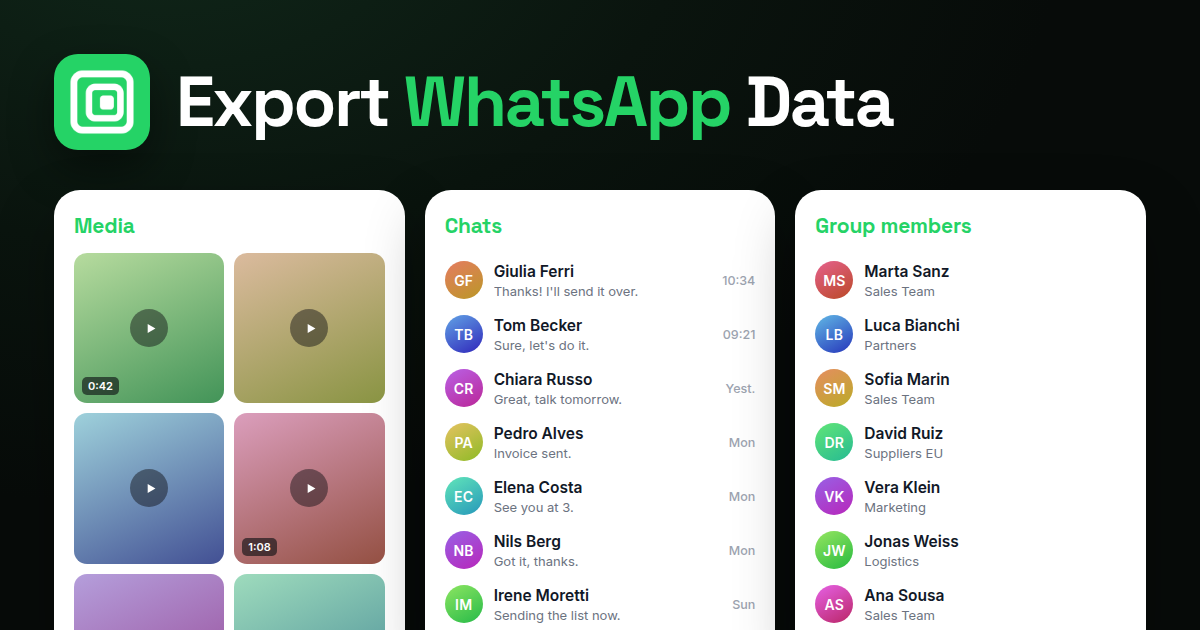 A extensão Mastros para WhatsApp exportando a lista de membros de um grupo no WhatsApp Web, para exportar contatos do WhatsApp